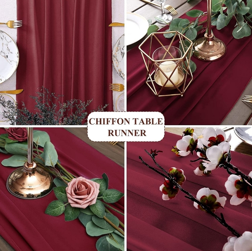 Burgundy table runner